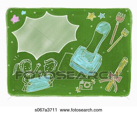 Various letter papers of a stamp and forks View Large Illustration Clip Art - Various letter papers of a stamp and forks. Fotosearch