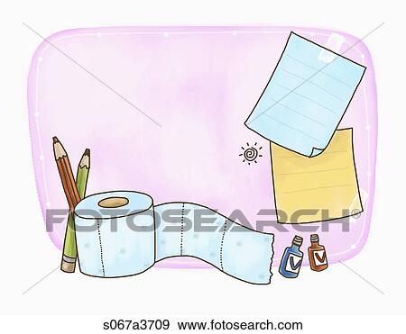 Various letter papers of pencils and note papers View Large Illustration Stock Illustration - Various letter papers of pencils and note papers. Fotosearch