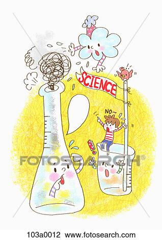 Drawing - Various school related drawings of science. Fotosearch