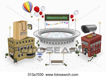 Clipart - various types of building structures. Fotosearch