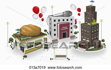 Stock Illustration - various types of building structures. Fotosearch