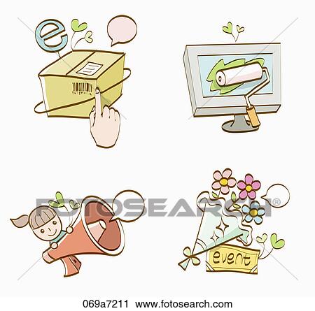 Clip Art - Various types of icons . Fotosearch