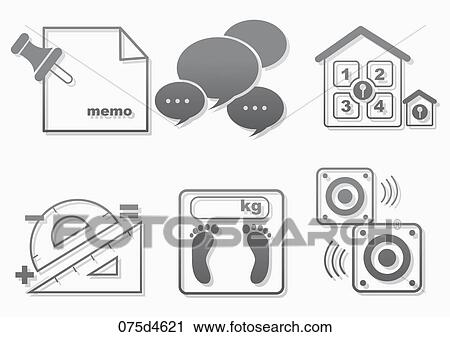 Clip Art - Various types of icons . Fotosearch