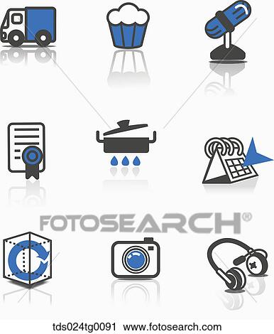 various types of icons View Large Illustration Clip Art - various types of icons. Fotosearch