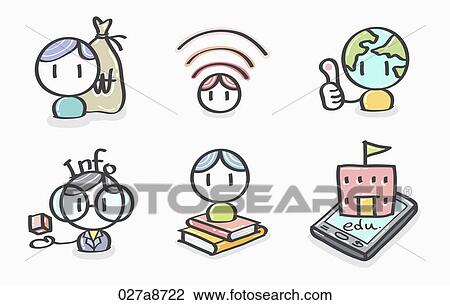 Various types of icons View Large Illustration Drawing - Various types of icons. Fotosearch