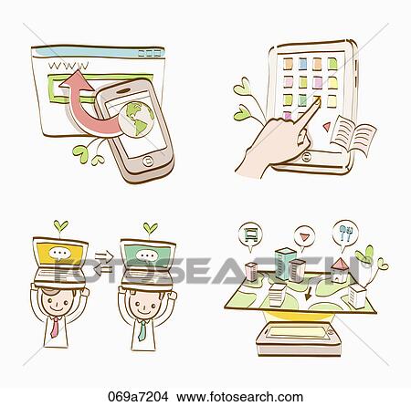 Stock Illustration - Various types of icons for IT. Fotosearch