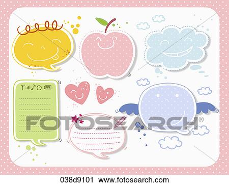 Clip Art - Various types of icons for memo. Fotosearch