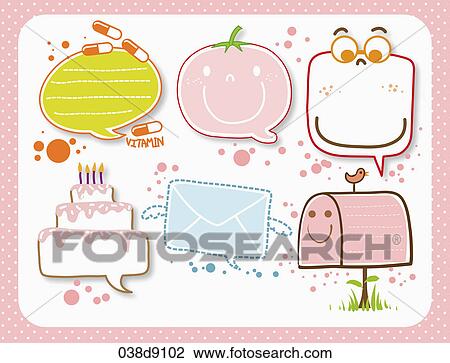 Drawing - Various types of icons for memo. Fotosearch