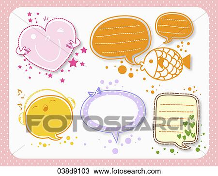 Drawing - Various types of icons for memo. Fotosearch