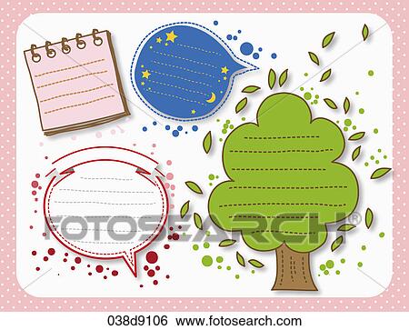 Stock Illustration - Various types of icons for memo. Fotosearch