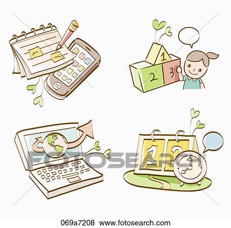Various types of icons for scheduling View Large Illustration Stock Illustration - Various types of icons for scheduling. Fotosearch