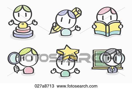 Various types of icons of study View Large Illustration Drawing - Various types of icons of study. Fotosearch