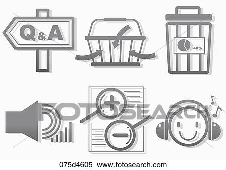 Various types of icons View Large Illustration Stock Illustration - Various types of icons . Fotosearch