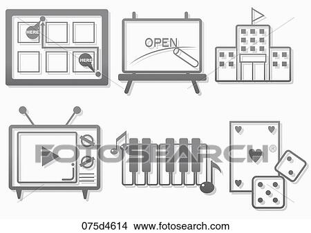 Stock Illustration - Various types of icons . Fotosearch