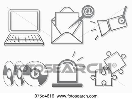 Various types of icons View Large Illustration Stock Illustration - Various types of icons . Fotosearch