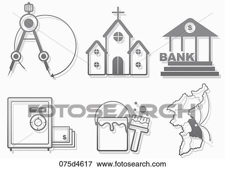 Stock Illustration - Various types of icons . Fotosearch