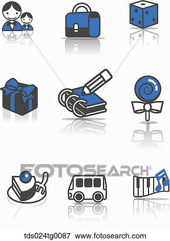 various types of icons View Large Illustration Stock Illustration - various types of icons. Fotosearch
