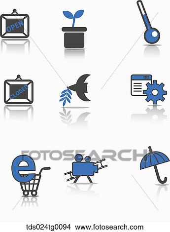 various types of icons View Large Illustration Stock Illustration - various types of icons. Fotosearch