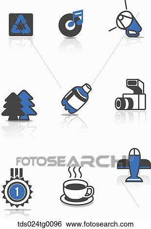 various types of icons View Large Illustration Stock Illustration - various types of icons. Fotosearch