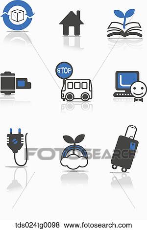 Stock Illustration - various types of icons. Fotosearch