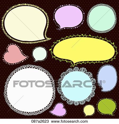 Drawing - Various types of memo . Fotosearch