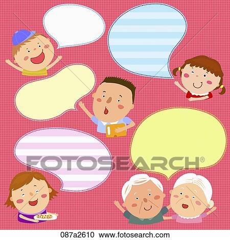 Clipart - Various types of memo with different people. Fotosearch