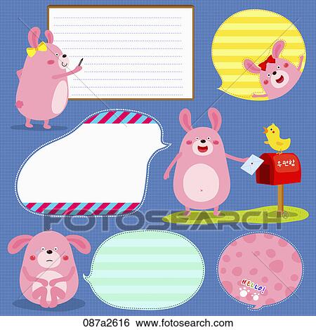 Various types of memo with pink rabbit View Large Illustration Stock Illustration - Various types of memo with pink rabbit. Fotosearch