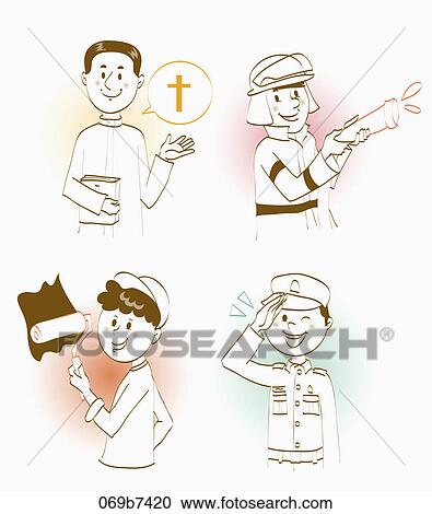 Clipart - Various types of people's occupation. Fotosearch