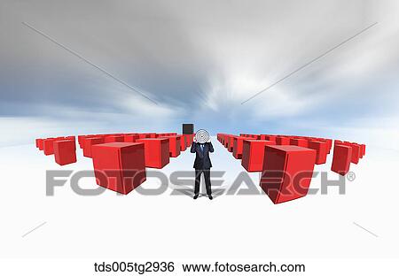 A man in the middle of red boxes with the circled board View Large Photo Image Stock Photograph - A man in the middle of red boxes with the circled board. Fotosearch