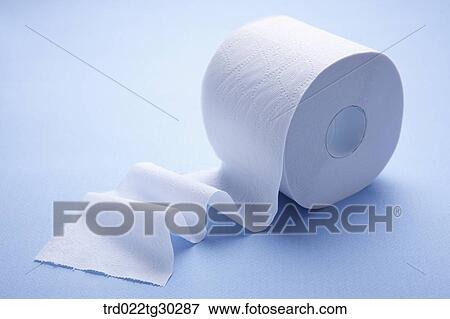 Stock Photo - A white toilet paper . Fotosearch