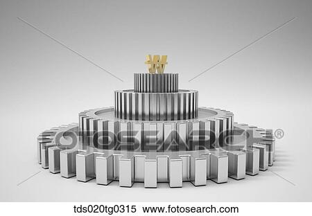 Stock Photography - A won mark on the toothed wheels. Fotosearch