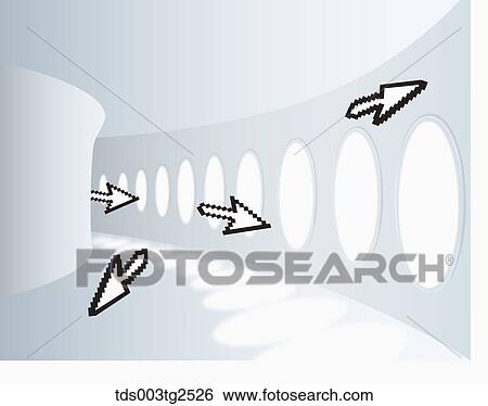 Stock Photograph - Abstractive Image Of Arrows And Round Windows. Fotosearch