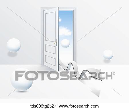 Abstractive Image Of Balls And Arrow Coming In Through Open Door View Large Photo Image Stock Photo - Abstractive Image Of Balls And Arrow Coming In Through Open Door. Fotosearch