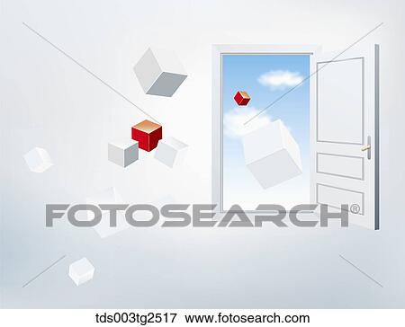 Abstractive Image Of Cubes And An Open Door View Large Photo Image Stock Photo - Abstractive Image Of Cubes And An Open Door. Fotosearch