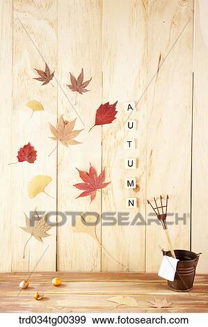 Stock Photo - Autumn With Fallen Leaves. Fotosearch