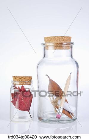 Stock Image - Autumn With Jars Of Fallen Leaves. Fotosearch