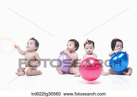Babies Wearing Dyper With Balloons View Large Photo Image Stock Image - Babies Wearing Dyper With Balloons. Fotosearch