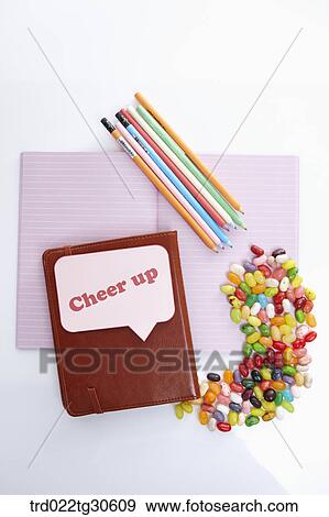 Books And Various Colors Of Pencils And Jelly Beans View Large Photo Image Stock Photo - Books And Various Colors Of Pencils And Jelly Beans. Fotosearch