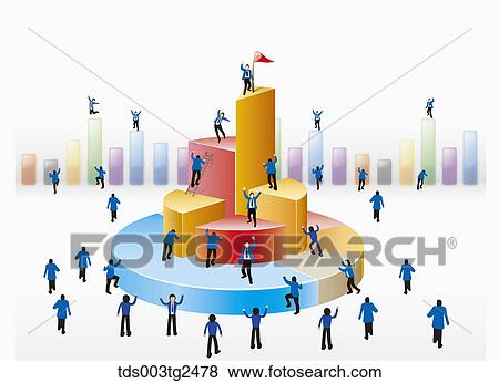 Businessmen Climbing Pie Graphs On Ladder And Bar Graphs View Large Photo Image Stock Photo - Businessmen Climbing Pie Graphs On Ladder And Bar Graphs. Fotosearch