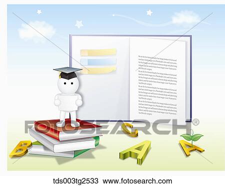 Character Wearing Graduation Cap And Books View Large Photo Image Stock Image - Character Wearing Graduation Cap And Books. Fotosearch