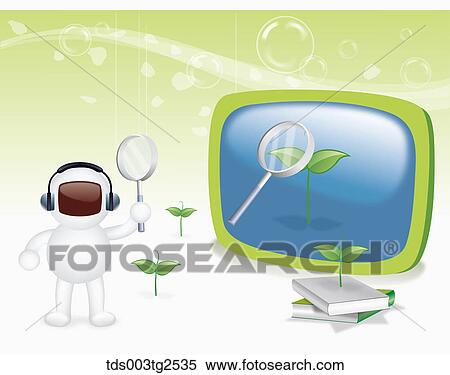 Character With Television And Books View Large Photo Image Stock Photography - Character With Television And Books. Fotosearch