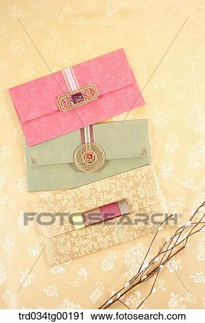 Stock Image - Colorful envelopes with traditional pattern . Fotosearch