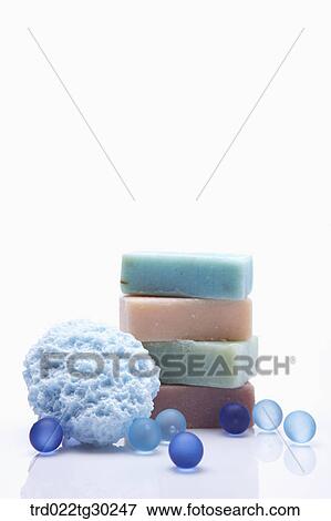 Colorful pile of soaps and bath ball View Large Photo Image Stock Photo - Colorful pile of soaps and bath ball. Fotosearch