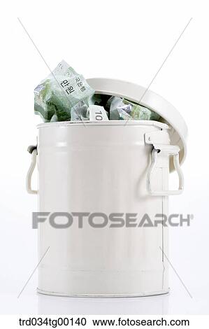 crumpled money bills in waste bucket View Large Photo Image Stock Image - crumpled money bills in waste bucket. Fotosearch