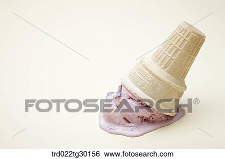 Crushed strawberry ice cream cone View Large Photo Image Stock Photograph - Crushed strawberry ice cream cone. Fotosearch
