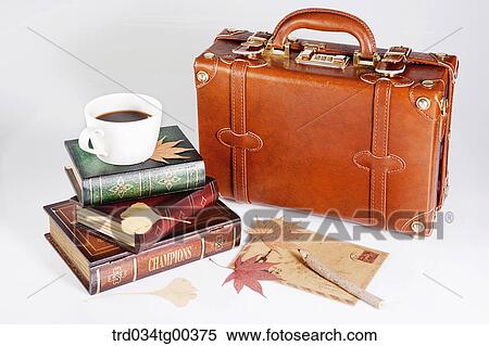 Cup Of Coffee On Books, Envelope, Suitcase And Fallen Leaves View Large Photo Image Stock Photography - Cup Of Coffee On Books, Envelope, Suitcase And Fallen Leaves. Fotosearch