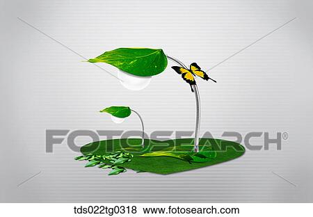 Desk Lamp Of Green Leaves And A Butterfly View Large Photo Image Stock Photo - Desk Lamp Of Green Leaves And A Butterfly. Fotosearch