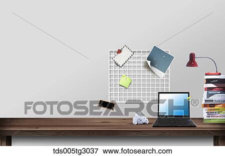 Desk With Red Lamp And Crumpled Paper View Large Photo Image Stock Photo - Desk With Red Lamp And Crumpled Paper. Fotosearch