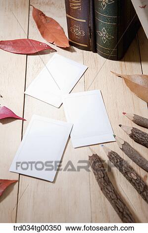 Fallen Leaves With White Papers An Wooden Pencils View Large Photo Image Stock Image - Fallen Leaves With White Papers An Wooden Pencils. Fotosearch