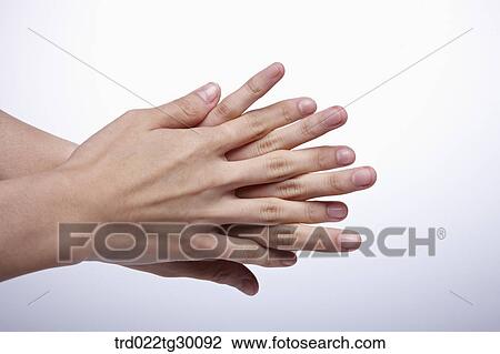 Stock Image - gesture of how to wash the hands . Fotosearch